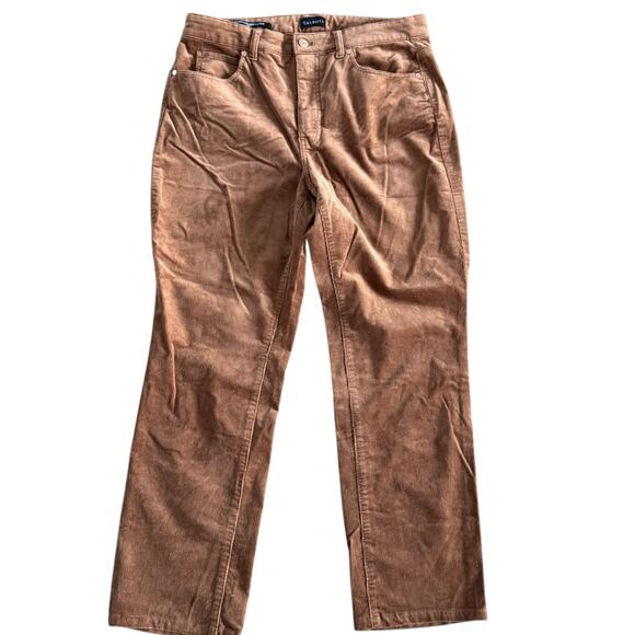 Talbots Women's Petite Corduroy Straight Leg Pants - Curvy Fit Medium Brown - 8P - Picture 2 of 7